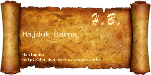 Hajduk Barna névjegykártya