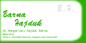 barna hajduk business card